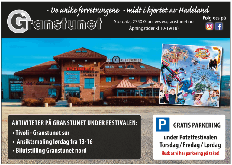 Informasjon aktiviteter potetfestivalen